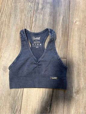 Bombshell Sportswear Navy Seamless V‑Neck Racerback Crop Tank